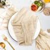 Muslin Napkins, Gauze Fabric, Beige Boho Pleated Fabric Napkins, Pleasantly