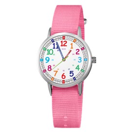 ITOOZYNN Kids Watch for Children Girls and Boys,Easy Read Time First Watch for Children's Toddler Learning Time,for Ages3~11 Boys Girls Little Child as Gift (Pink)