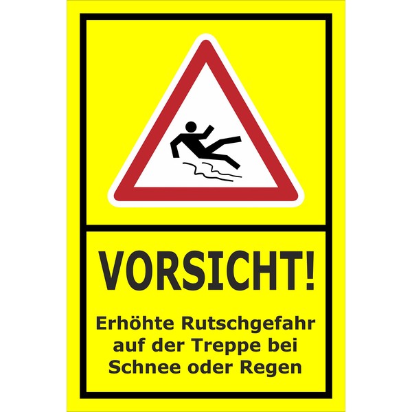 Melis-Folienwerkstatt Sign "Rutschgefahr Treppe" - 30 x 20 cm -