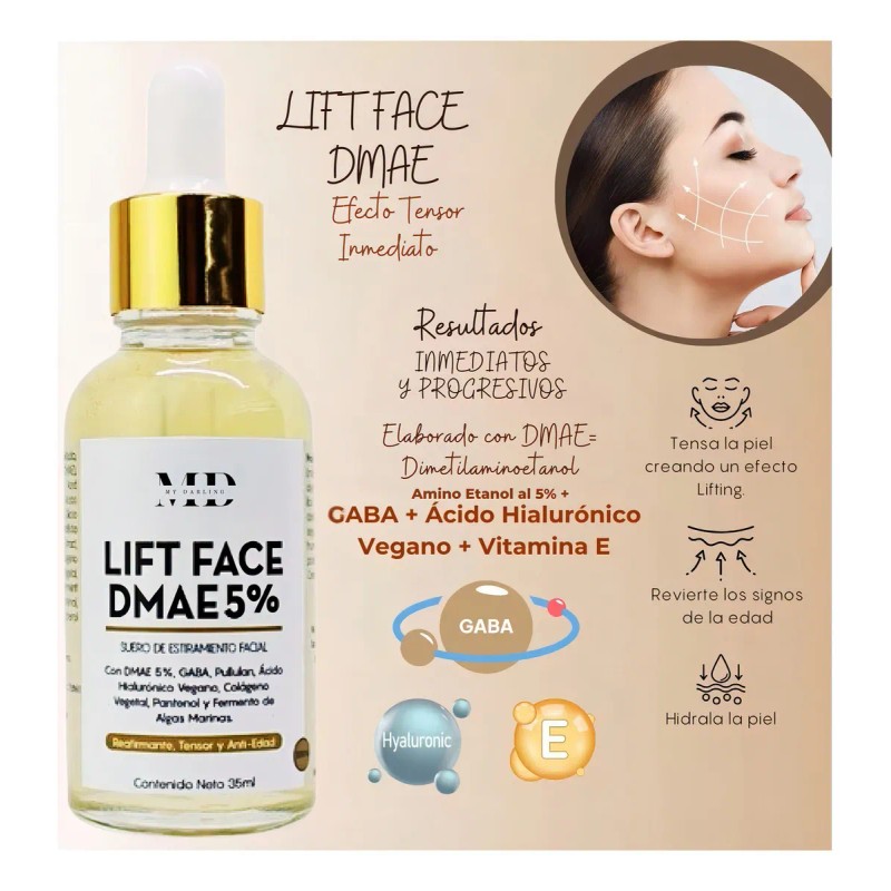 Kit Lift Face Dmae Suero Crema Facial Reafirmante Tensor Inmediato
