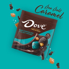 DOVE PROMISES Dark Chocolate & Sea Salted Caramel Candy, Bulk Dark Chocolate Candy filled with Caramel Sea Salt, 6.74 Oz Bag (Pack of 8)