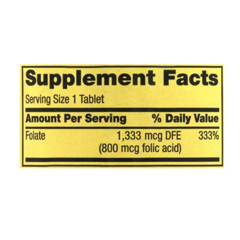 Spring Valley Folate Dietary Supplement, 1,333 mcg, 400 Count