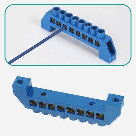 ECSiNG 2pcs 8 Hole Bridge Terminal Blocks Copper Terminal Block Connector Strip Electrical Equipment Terminal Block for Industrial Homestic Power Distribution