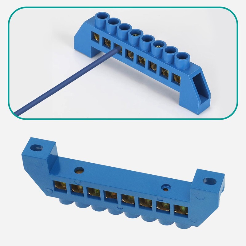 ECSiNG 2pcs 8 Hole Bridge Terminal Blocks Copper Terminal Block