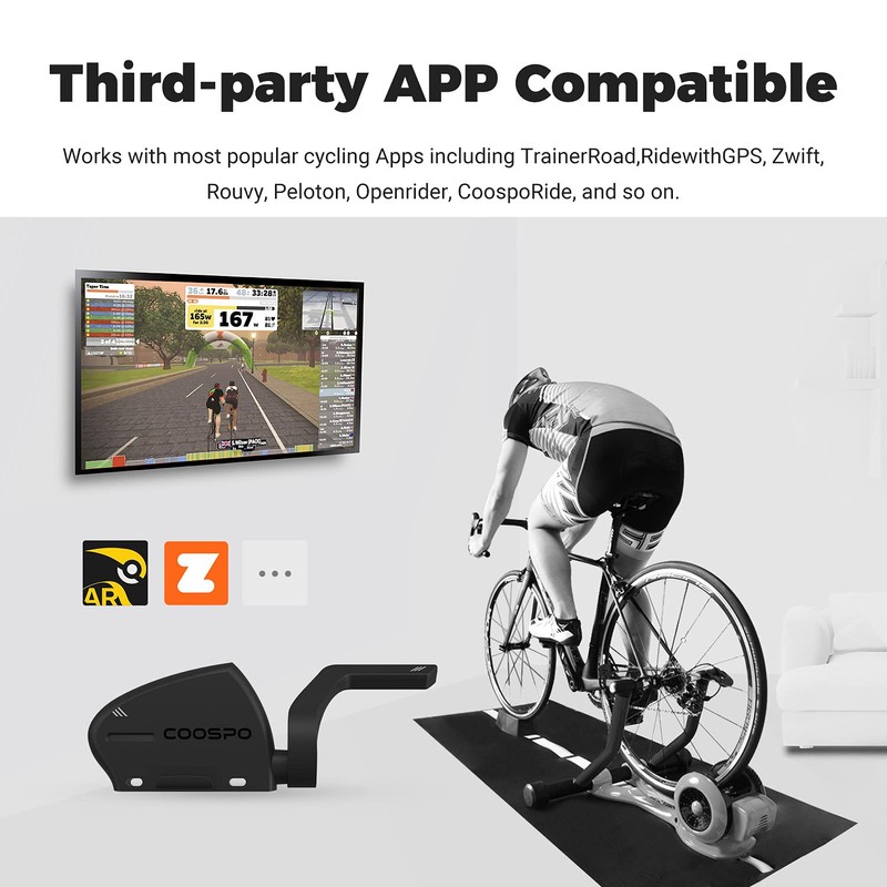 COOSPO Cadence and Speed Sensor, Bluetooth ANT+ RPM Cycling Cadence