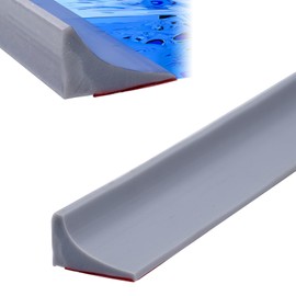 6FT Collapsible Shower Water Dam, Shower Threshold Water Stopper Barrier and Retention System and Keeps Water Inside Threshold Dry and Wet Separation (Grey)