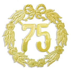 Kunze A013070751 Anniversary Number 75 Diameter 27 cm Gold