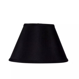 Upgradelights Black Silk 12 Inch Empire Lampshade with Washer Fitter with Matching Harp and Fi