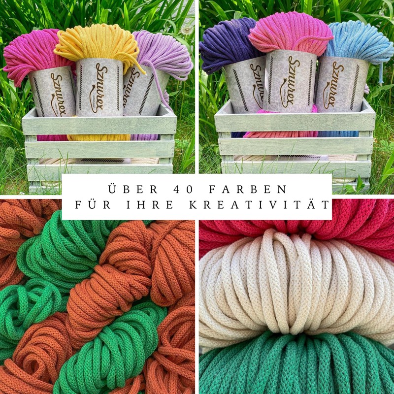 Macrame Yarn, 5 mm x 100 m, Cotton Cord Yarn