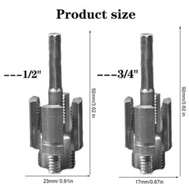 Integrated Internal & External Pipe Threading Tool, Pipe Thread Cutting Tool, Electric Drill Compatible Pvc & Plastic Pipe Threader Kit 1/2"(DN15)+3/4"(DN20) for Home Repair