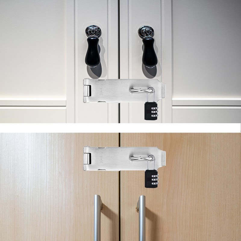 Tanbupu 2Pcs Door Locks Hasp Latch,5 Inch 304 Stainless Steel