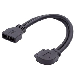 chenyang USB 3.0 Front Panel Header 19/20Pin Male to Female 90 Degree Left Angled Mainboard Header Port Extension Cable Adapter