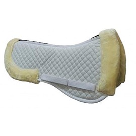 Gallop Premium Vented Fleece Fur Half Saddle Pad, One Size, White