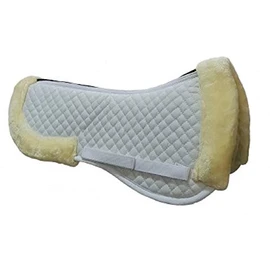 Gallop Premium Vented Fleece Fur Half Saddle Pad, One Size, White
