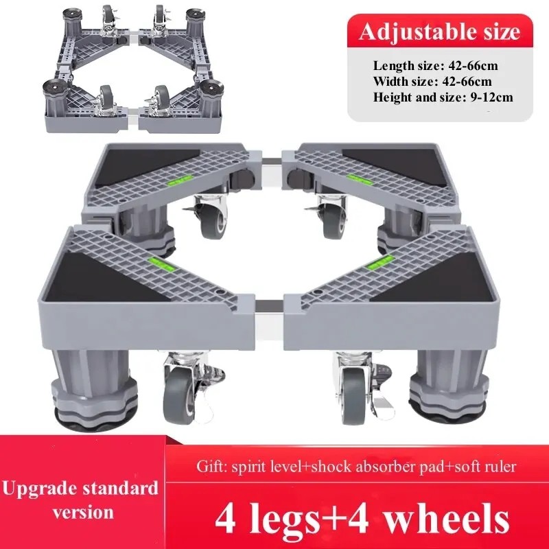 Adjustable Appliance Base Stand for Washer and Refrigerator – Locking