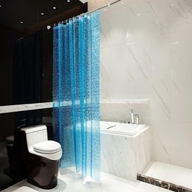 ICDLTJ Shower Curtain, XWJ EVA 3D Anti Mould Shower Curtain, Premium Light Weight 71" x 71" Bathroom Shower Curtain with Rustproof Metal Gromments