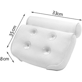 ALINK Bath Pillow Bathtub Pillow, Luxury Bath Pillows for Tub Neck and Back Support, Bath Tub Pillow Headrest with Soft 4D Mesh Fabric and Non-Slip Suction Cups, Relaxing Bath Accessories Spa