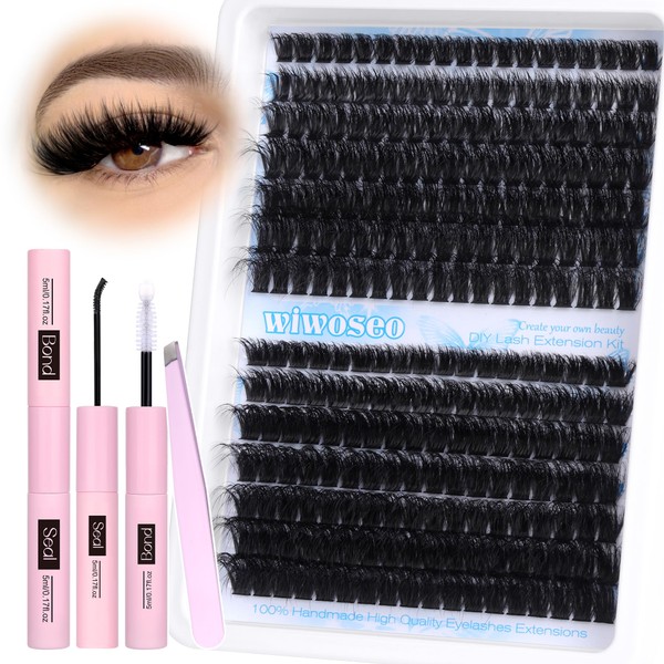 wiwoseo Fluffy Individual Eyelashes Kit 100D+120D Lash Extension kit Russian