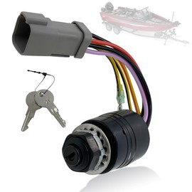 129572 Ignition Switch with 2 Key, 3 Position 6 Wire Connectors, Compatible with Tracker Boats