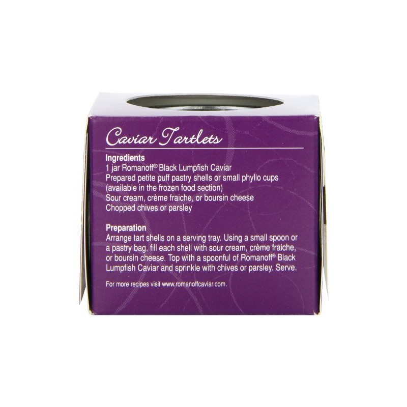 Romanoff Caviar Black Lumpfish, 2 oz, Whole