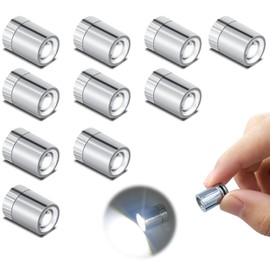 Mini LED Lights, 10 PCS Small Spotlight Battery Operated Tiny Lights, Miniature LED Light for DIY Hand Craft, Stick on Mini Accent Light for Dollhouse, Action Figures, Toy Building(Cool White)