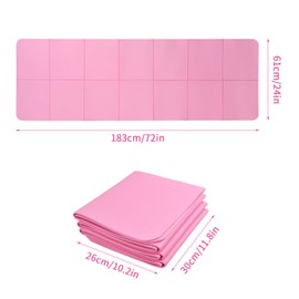 Yoga Mat Foldable TPE Portable Fitness Mat Gymnastics Mat with Bag Travel Sports Mat Pilates Lightweight Non-Slip Exercise Mat for Home Gym Training Floor Workouts, 183 x 61 x 0.6 cm (Grey)