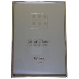 Sixtrees 2-400-57 5 x 7-inch Cambridge Narrow Rim Solid Brass Silver Plated Photo Frame