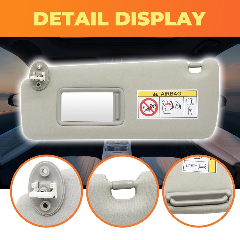 Aspaton Gray Sun Visor Left Driver Side Compatible with GX460