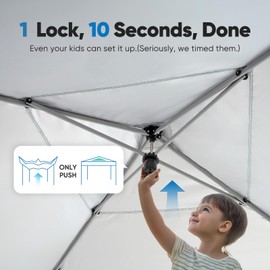 Quictent 10'x10’ Pop up Screened Canopy Tent with Mosquito Netting, Portable Easy up Outdoor Screen House Shelter for Patio, Camping and Picnic, Includes Wheeled Carry Bag