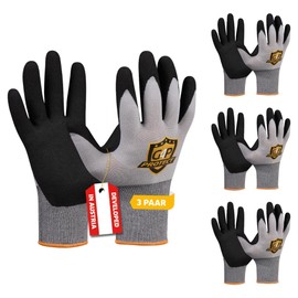 G4P Master Flex Touch - Work Gloves for Men with Touch Screen Function, 3 Pairs of Assembly Gloves for Workshop & Precision Work, Nitrile Coating, Size XL (Size 10), Colour: Grey/Black