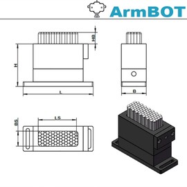CNC Assembly Flexible Claw Flexible Fixture Universal Clamp 30x79MM SUS Stainless Steel for CNC Laser Marking Machine FLX-S062 (Black)