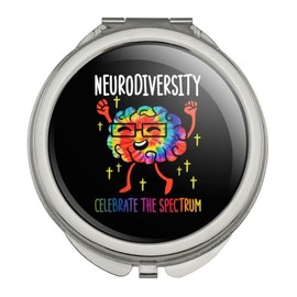 GRAPHICS & MORE Neurodiversity Brain Celebration Compact Travel Purse Handbag Makeup Mirror