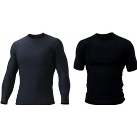 Certified Grappler Rash guard Rash Vest Black Short Sleeve & Full Sleeve Body Armour (Large, Full Sleeves)