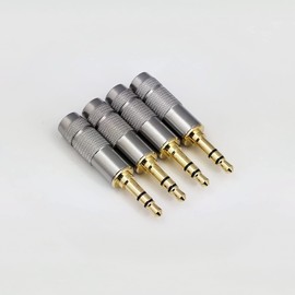 RHINORO 4 Pieces Quality 3.5mm 3-Poles Jack Plug Solder Soldering Connector End Terminal for Stereo Earphone Headphone Headset Speaker (no microphone pin)