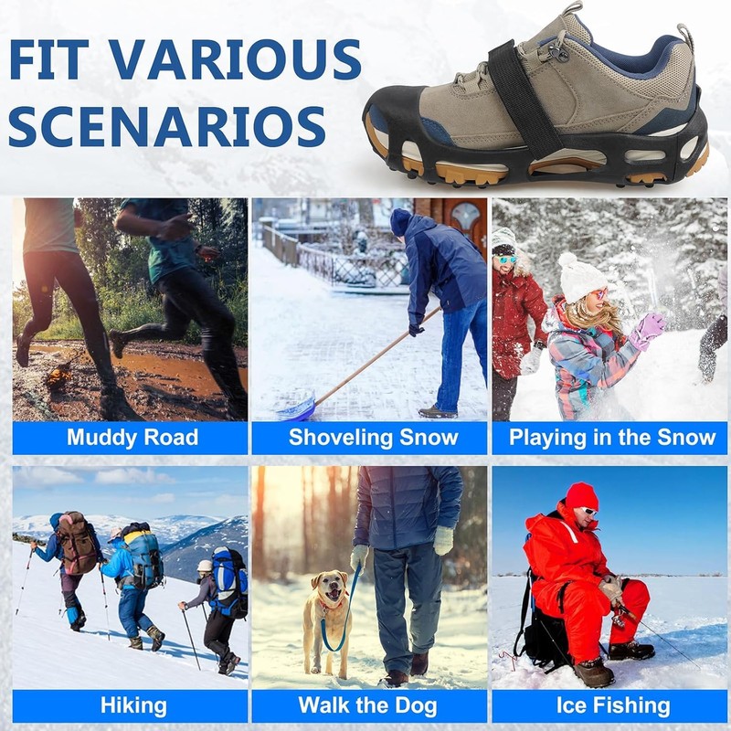 Ice Cleats for Shoes and Boots - 28 Studs Traction