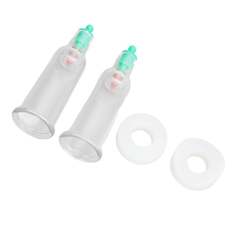 2pcs Finger Cupping Therapy Cups with Silicone Flat Elbow Rings