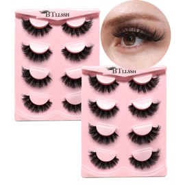 8Pairs Wispy Mink Lashes Fluffy Eye Lashes Natural Look 5D Volume Fake Eyelashes Pack 3D621 by BTLLSSH