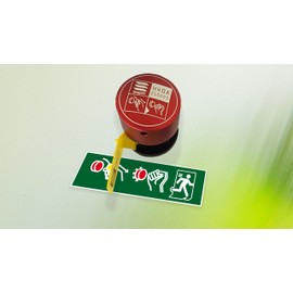 HomeXit - Break Glass Survival Equipment by SafeTSystems - Fixed in Place Specialist Window Breaker for Emergency Escape from Buildings and Homes with toughened Glass Doors, Walls or Windows. (Red)