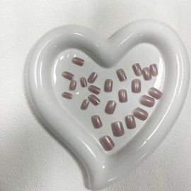 Nude Press on Nails Short Square Fake Nails Pink Glue on nails Nude False Nails with Design Nude Stick on Nails Full Cover Glossy Artificial Acrylic Nails for Women Girls Manicure 24pcs