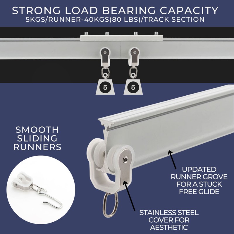 Curtain Tracks Accessories (10 Pack Curtain Track Roller Hooks)