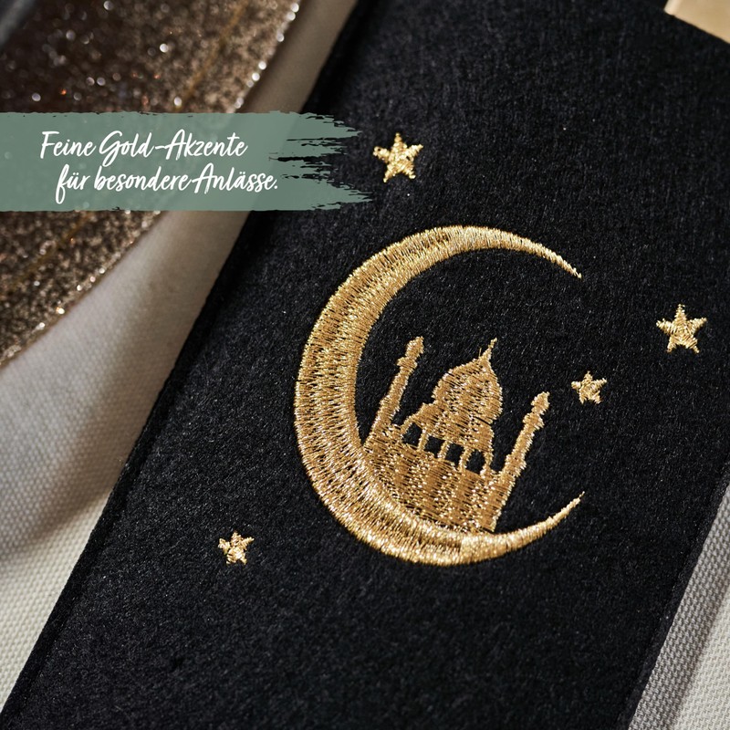 Papierdrachen 4 Ramadan Felt Cutlery Holders, Colourful with High-Quality Printing,