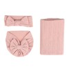 3pcs Receiving Blanket Headband Set Cotton Polyester Wheat Texture Pure