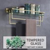 LANC Bathroom Glass Shelf with Towel Bars 20-Inch Floating Tempered