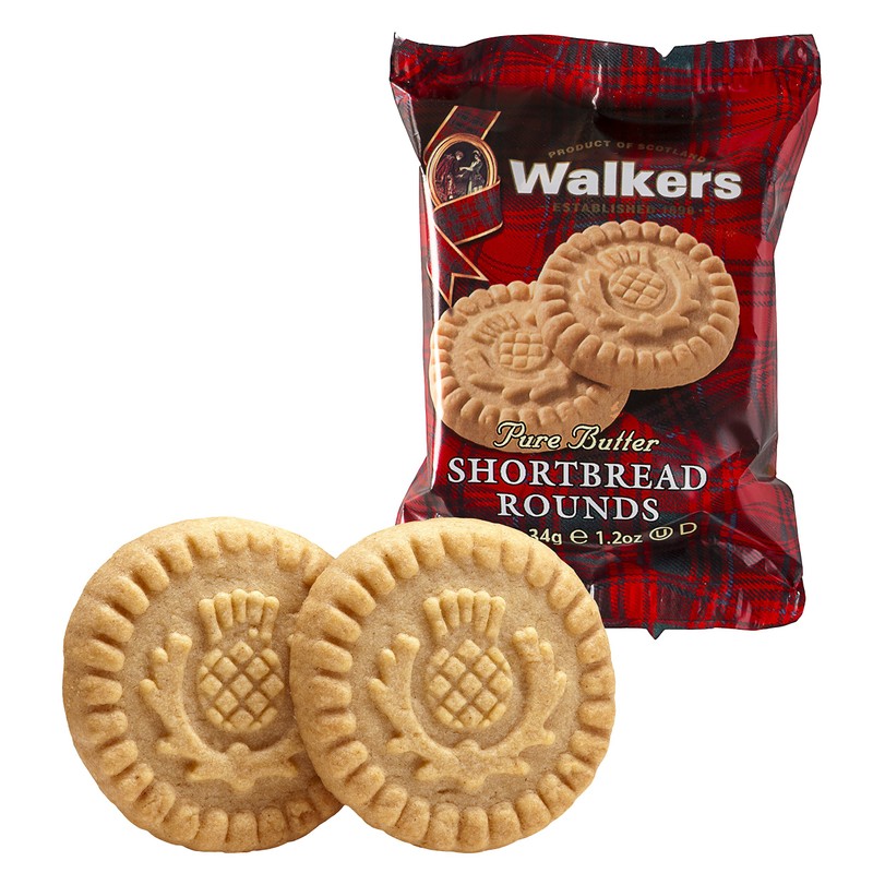 Walker's Shortbread Rounds 2 Count, Pure Butter Shortbread Cookies, 1.2