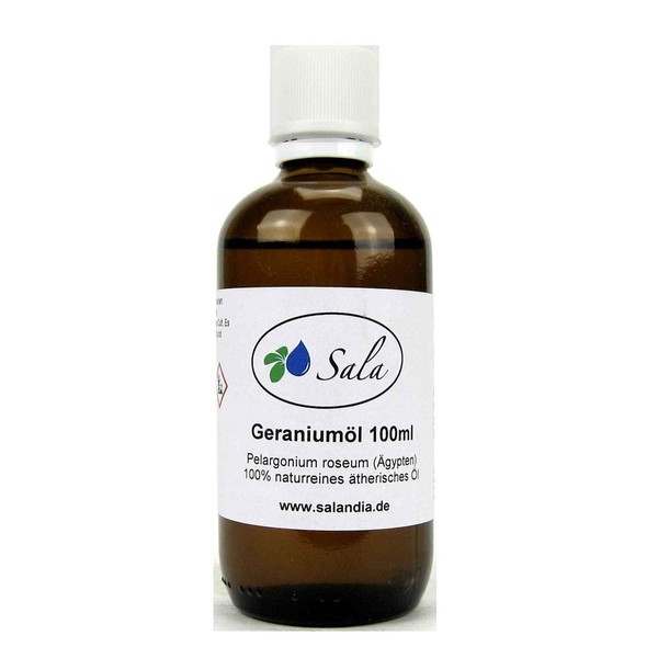 Sala Geranium Oil Bourbon Essential Oil Rose Geranium Natural Pure 100 ml Glass Bottle