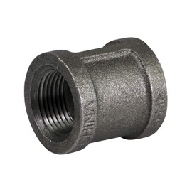 SUPPLY GIANT CNMS0100 1" Black Malleable Iron Straight Left/Right Coupling, 1