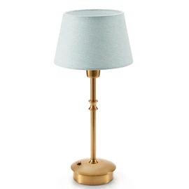 UMEXUS Cordless Lamp Rechargeable Table Lamps, 5000mAh Battery Operated Lights, 3 Level Brightness Dimmable, Portable Night Bedside Light for Patio, Restaurant, Dining, Fabric Shade, Antique Brass