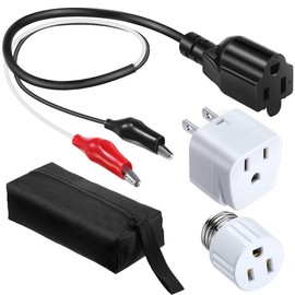 Dreyoo Circuit Breaker Finder Adapter Accessory Kit, Circuit Breaker Leads Tester with Clips, Light Socket, 3-2 Prong Grounding Outlet Adapter and Carrying Case Compatible with ET300 ET310 (Upgrade)