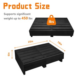 Wooden Step Stool 6” Height, Step Stools for Bed, Bed Steps for High Beds for Adults and Elderly, Step Stool for Bedroom, Kitchen, Living Room, Black