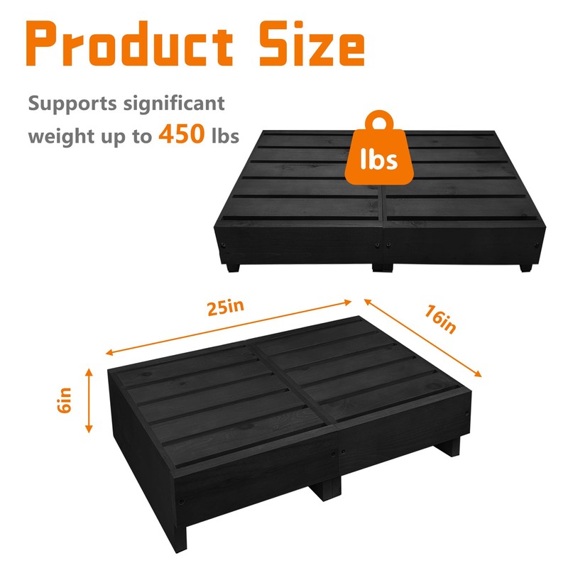 Wooden Step Stool 6” Height, Step Stools for Bed, Bed